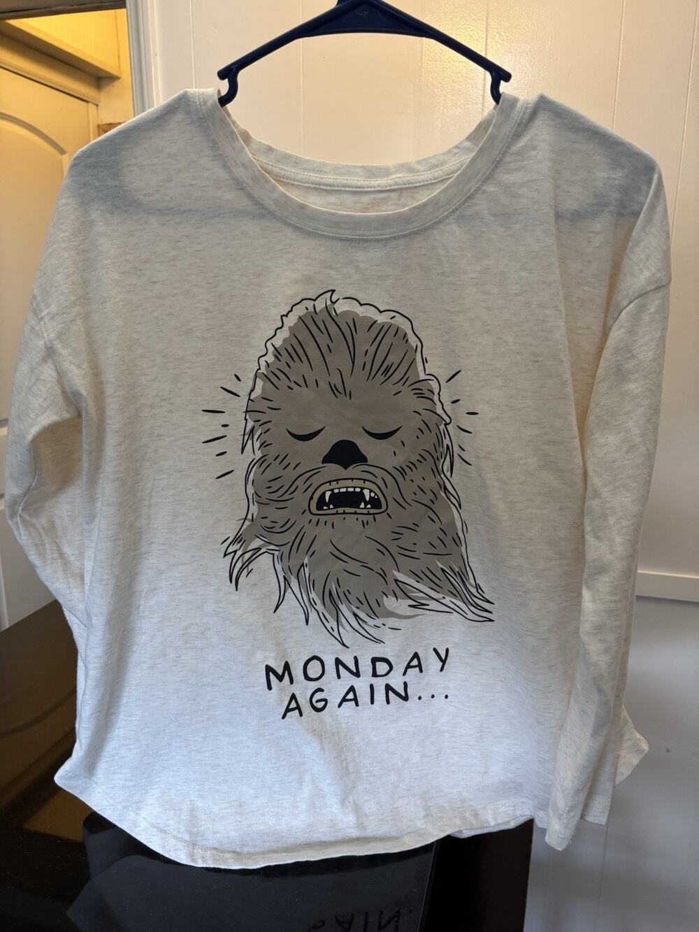 Chewbacca Star Wars Sleep Lounge Shirt Womens Medium Long Sleeve Lightweight